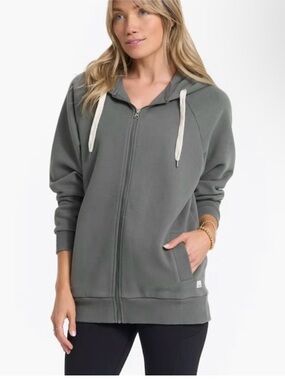 VUORI Restore Oversized Full Zip Hoodie in Dusty Pine - MSRP $138 - M Like New